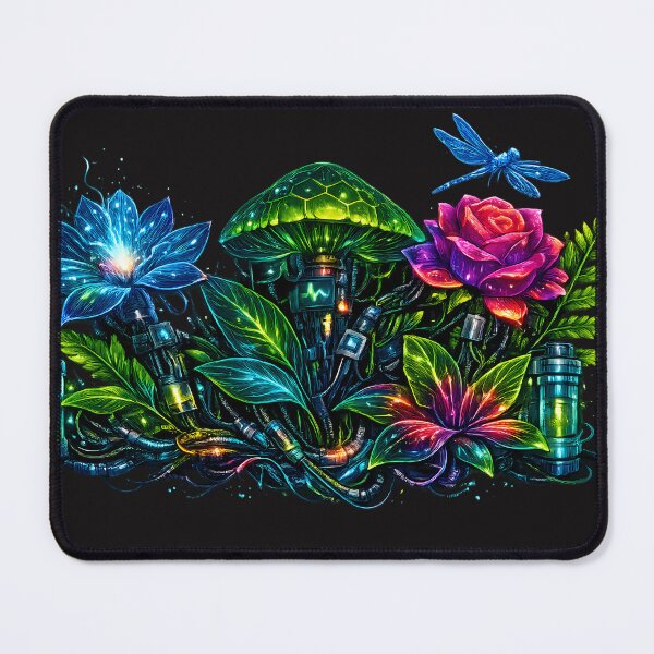 Item preview, Cyber Botanical Fusion – Glowing Tech‑Nature Design designed and sold by Neo Tokio.