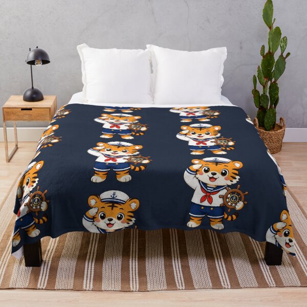 Item preview, Cute Sailor Tiger Marine Captain Kawaii Cartoon designed and sold by Seculinator.