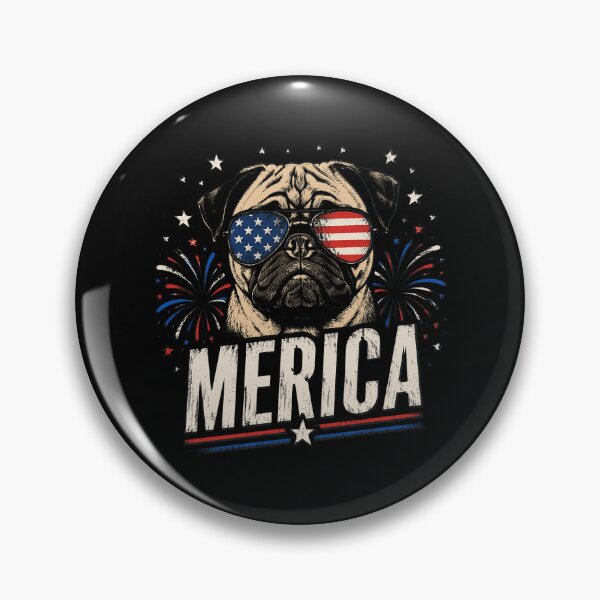 Item preview, Merica Pug 4th of July designed and sold by OlakunleOloroz.