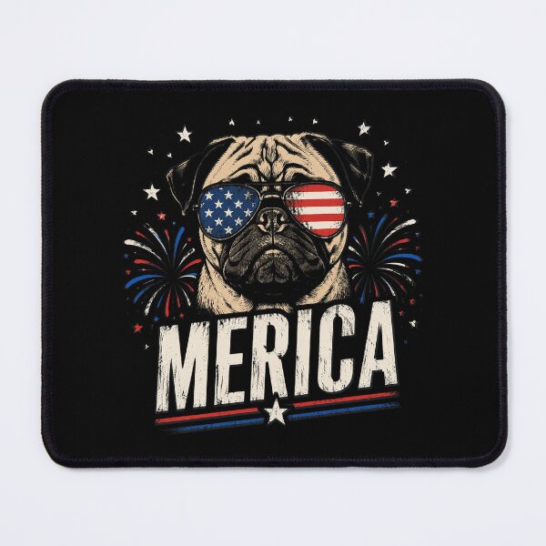 Item preview, Merica Pug 4th of July designed and sold by OlakunleOloroz.