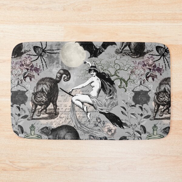Item preview, Witches' Night with Cats and Rats a Rich Goth Aesthetic Toile Pattern for Halloween and Summerween designed and sold by CanisArtStudio.