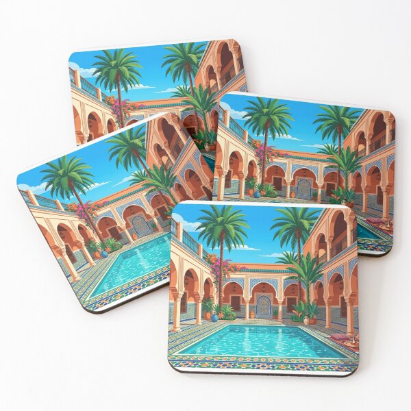 Item preview, Moroccan Riad Pool Wall Art, Luxury Mediterranean Architecture Print, Turquoise Swimming Pool Poster, Modern Moroccan Decor designed and sold by Watchyyy.