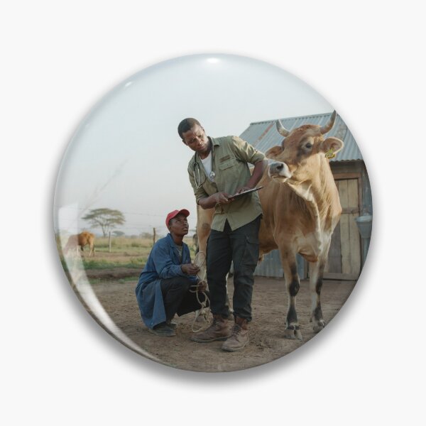Item preview, African Livestock Farmers Inspecting Brahman Bull designed and sold by SavannaCanvas.