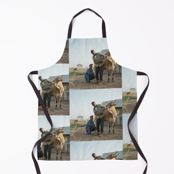 Item preview, African Livestock Farmers Inspecting Brahman Bull designed and sold by SavannaCanvas.