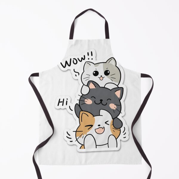 Item preview, Cute Kawaii Cat Sticker – Funny Wow Hi Cartoon Cat Vinyl Sticker for Laptop, Water Bottle & Phone designed and sold by DaisyInStudio44.