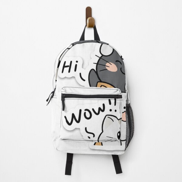 Item preview, Cute Kawaii Cat Sticker – Funny Wow Hi Cartoon Cat Vinyl Sticker for Laptop, Water Bottle & Phone designed and sold by DaisyInStudio44.
