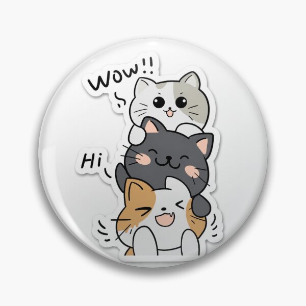 Item preview, Cute Kawaii Cat Sticker – Funny Wow Hi Cartoon Cat Vinyl Sticker for Laptop, Water Bottle & Phone designed and sold by DaisyInStudio44.
