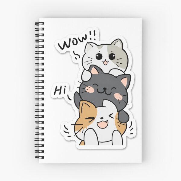 Item preview, Cute Kawaii Cat Sticker – Funny Wow Hi Cartoon Cat Vinyl Sticker for Laptop, Water Bottle & Phone designed and sold by DaisyInStudio44.