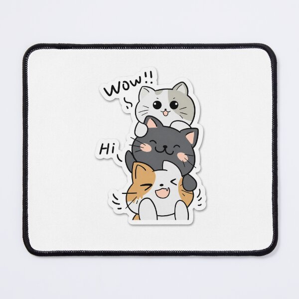 Item preview, Cute Kawaii Cat Sticker – Funny Wow Hi Cartoon Cat Vinyl Sticker for Laptop, Water Bottle & Phone designed and sold by DaisyInStudio44.