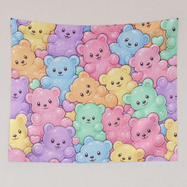Item preview, Pastel Gummy Bear Candy Pattern designed and sold by Ioanna-Studio.