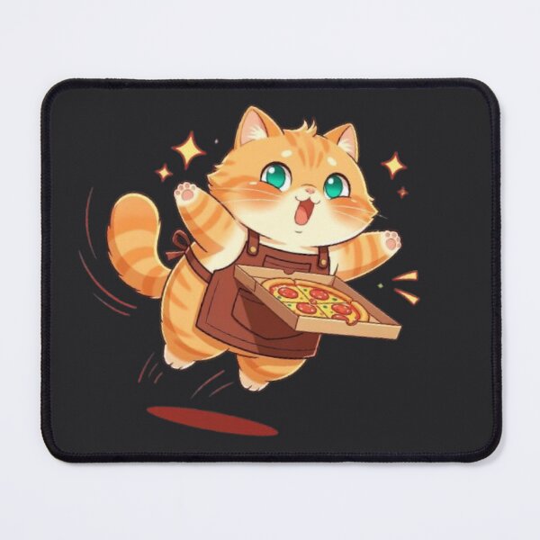Item preview, Cute Pizza Cat Delivery Kawaii Food designed and sold by Moody Vibes Studio.