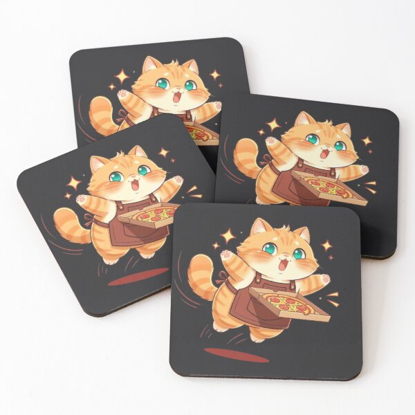 Item preview, Cute Pizza Cat Delivery Kawaii Food designed and sold by Moody Vibes Studio.