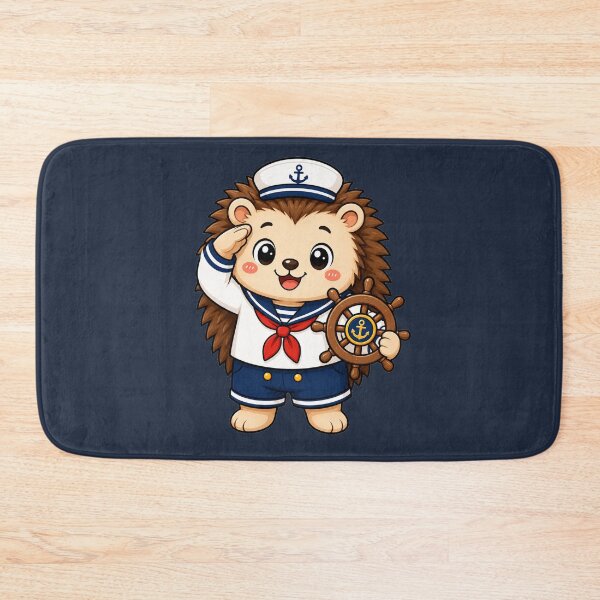 Item preview, Cute Sailor Hedgehog Marine Captain Kawaii Cartoon designed and sold by Seculinator.