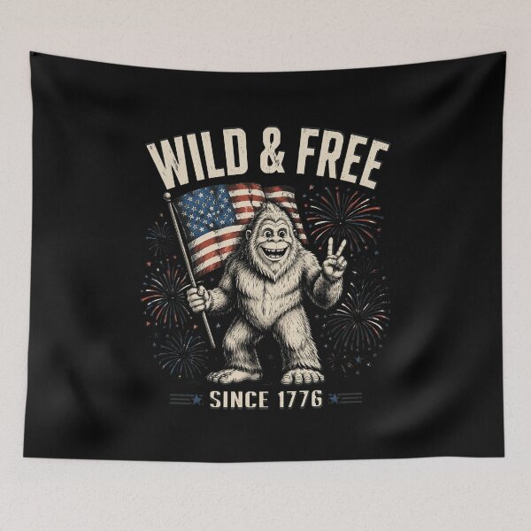 Item preview, Patriotic Bigfoot Wild and Free Since 1776 designed and sold by OlakunleOloroz.