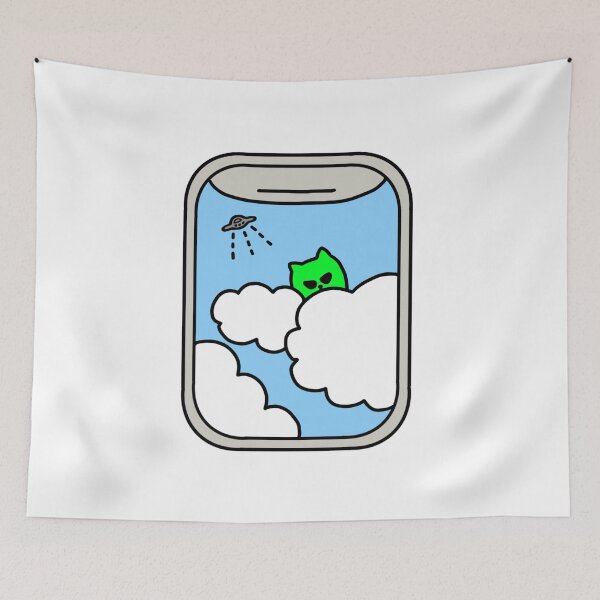 Item preview, an alien in the window of the plane designed and sold by superbaechoo.