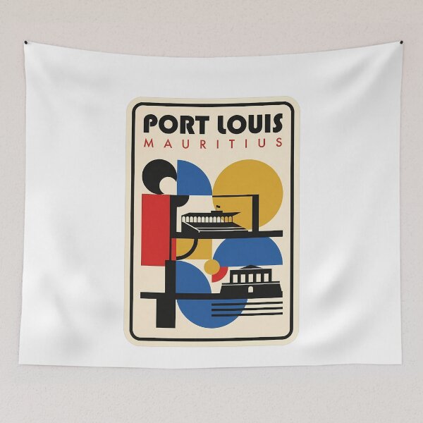 Item preview, Port Louis Mauritius Retro Geometric Bauhaus Travel designed and sold by k3rstman1.