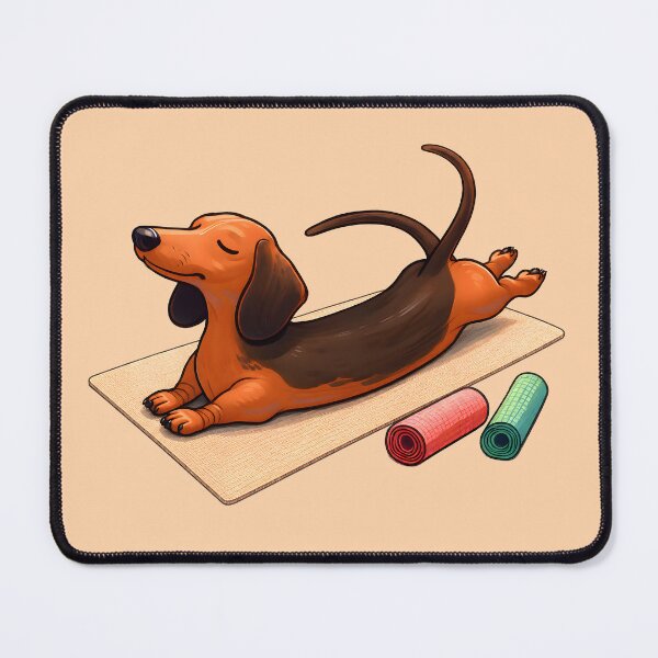Item preview, Wiener Dog Yoga Stretch Cute Dachshund designed and sold by InkRevolt.