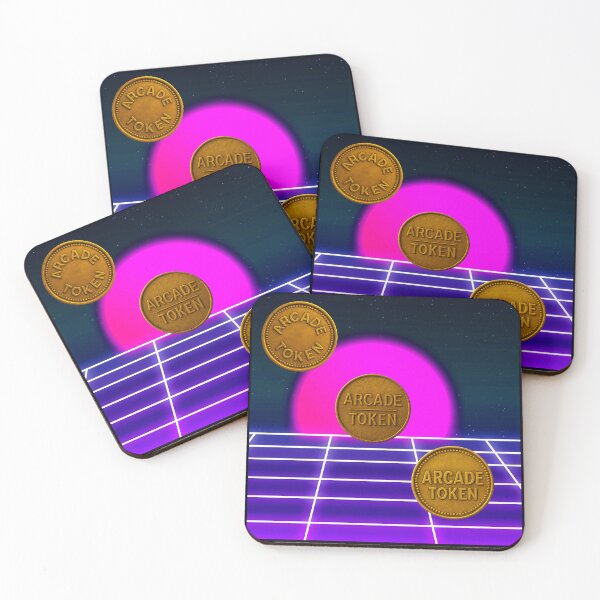 Item preview, ❇️ INSERT COIN TO CONTINUE COLLECTION ❇️ - Arcade Token – Neon Grid Edition v2 designed and sold by WheelieGdArt.