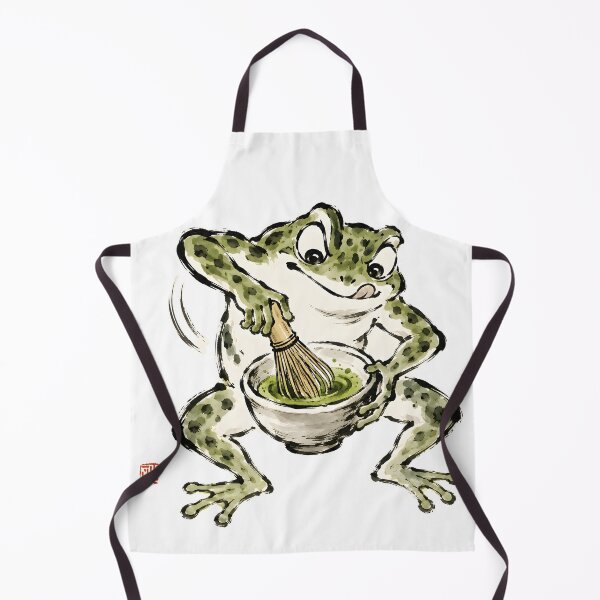 Item preview, Matcha Frog — Choju-giga Japanese Ink Art, Cottagecore Tea designed and sold by Mossbrush.