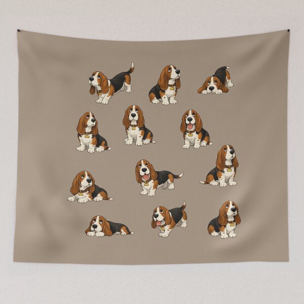 Item preview, Basset Hound Puppy Expressions Stickers designed and sold by blankTeeShirt.