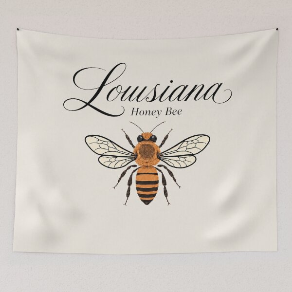 Item preview, Louisiana Honey Bee State Insect Retro Poster designed and sold by The-Drip-Studio.