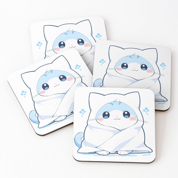 Item preview, Bath Time Cat — Cozy Towel Kawaii Sticker designed and sold by tommysworks.