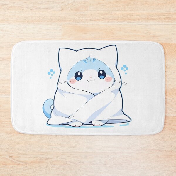 Item preview, Bath Time Cat — Cozy Towel Kawaii Sticker designed and sold by tommysworks.