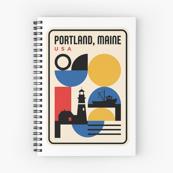 Item preview, Portland Maine Retro Geometric Lighthouse Maritime Scene designed and sold by k3rstman1.