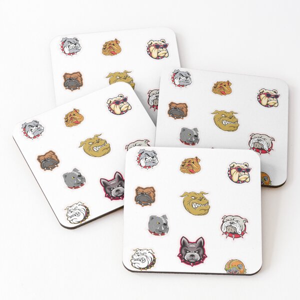Item preview, Tough Bulldog Mascot Head Sticker Pack designed and sold by KAWAII STUDIO NB.