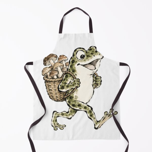 Item preview, Foraging Frog with Mushrooms — Choju-giga Cottagecore Art designed and sold by Mossbrush.