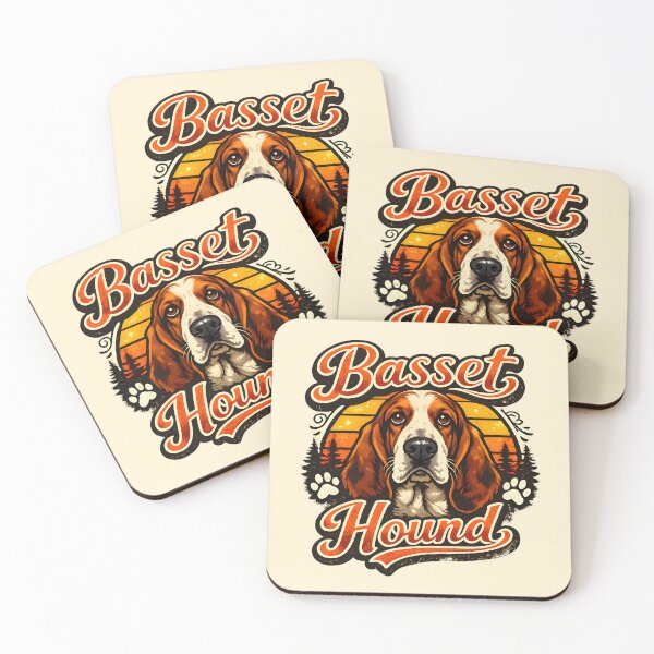 Item preview, Vintage Basset Hound Sunset Retro Dog Lover Design designed and sold by blankTeeShirt.