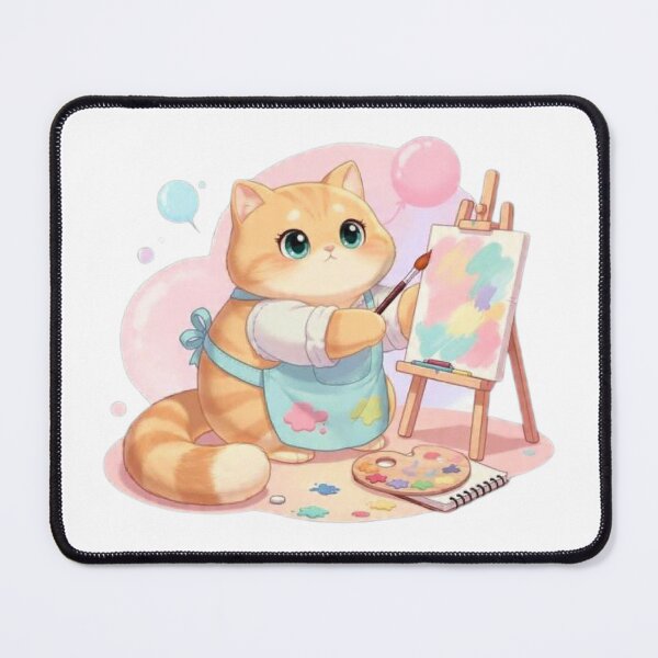Item preview, Cute Artist Cat Painting Kawaii Painter designed and sold by Moody Vibes Studio.