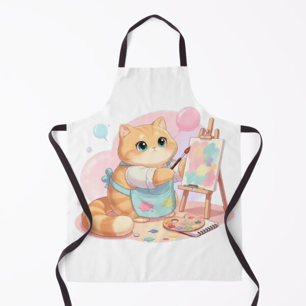 Item preview, Cute Artist Cat Painting Kawaii Painter designed and sold by Moody Vibes Studio.