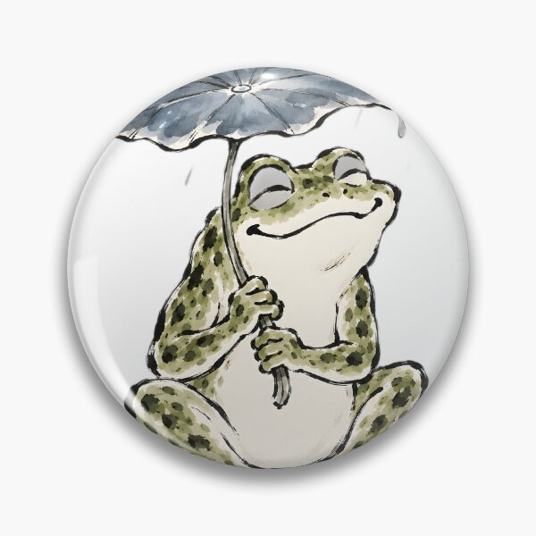 Item preview, Rainy Day Frog under a Leaf Umbrella — Choju-giga Cozy Art designed and sold by Mossbrush.