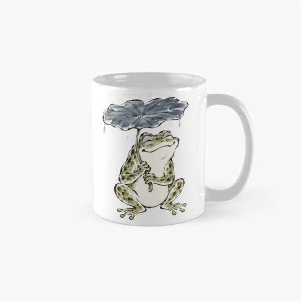 Item preview, Rainy Day Frog under a Leaf Umbrella — Choju-giga Cozy Art designed and sold by Mossbrush.