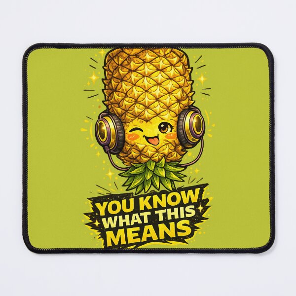 Item preview, You Know What This Means Funny Pineapple Headphones Music Design designed and sold by irfanshikh.
