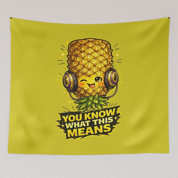Item preview, You Know What This Means Funny Pineapple Headphones Music Design designed and sold by irfanshikh.