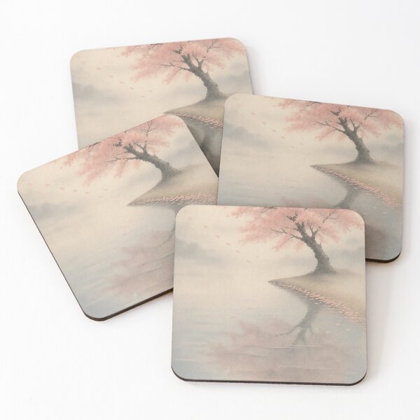 Item preview, Cherry Tree Reflection Lake Wall Art Print – Japandi Japanese Sumi-e Poster, Full Blooming Sakura Mirror, Zen Minimalist Decor, Serene Water Landscape, Made by Japanese Artist in Japan designed and sold by SereniBloom.