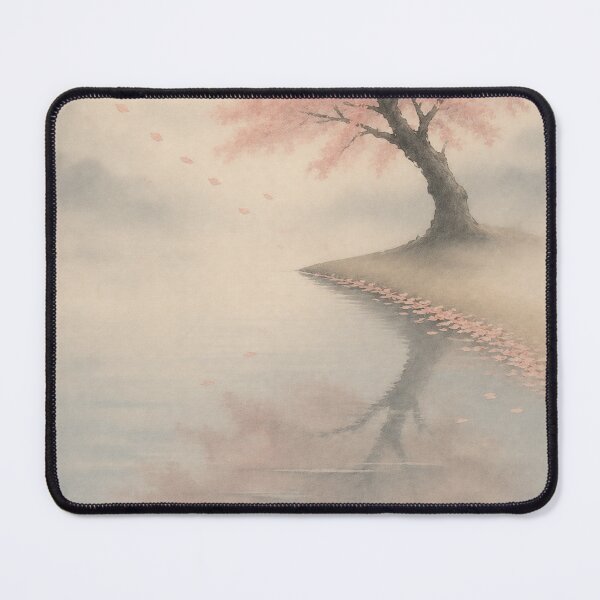 Item preview, Cherry Tree Reflection Lake Wall Art Print – Japandi Japanese Sumi-e Poster, Full Blooming Sakura Mirror, Zen Minimalist Decor, Serene Water Landscape, Made by Japanese Artist in Japan designed and sold by SereniBloom.