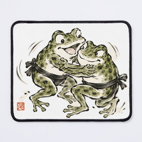 Item preview, Sumo Frogs — Funny Choju-giga Japanese Ink Caricature designed and sold by Mossbrush.