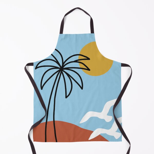 Item preview, Minimalist Tropical Beach and Palm Tree Art Print designed and sold by AliAltinelArt.