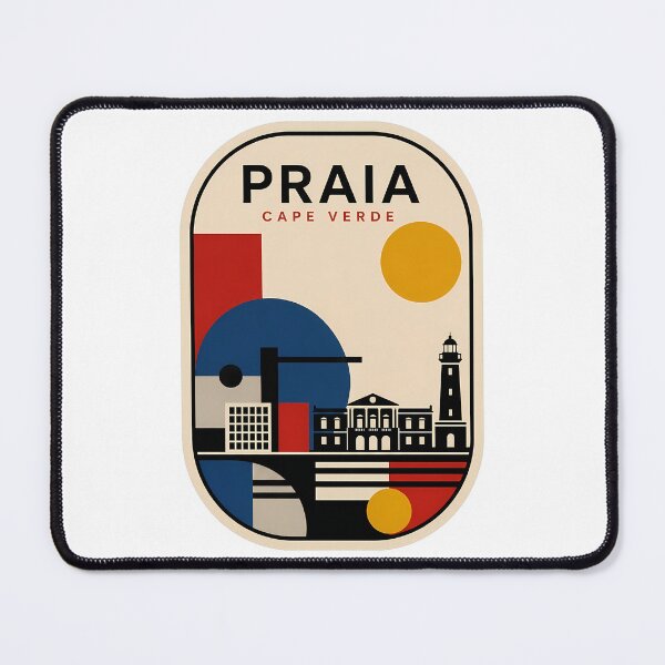 Item preview, Praia Cape Verde Geometric Bauhaus Travel Poster designed and sold by k3rstman1.