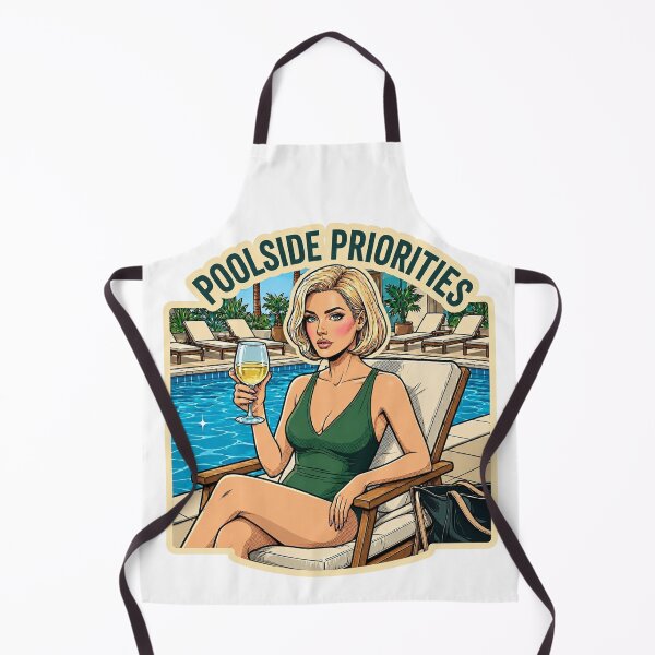 Item preview, Poolside Priorities – Elegant Woman with Wine by the Pool designed and sold by DailyStruggleCo.