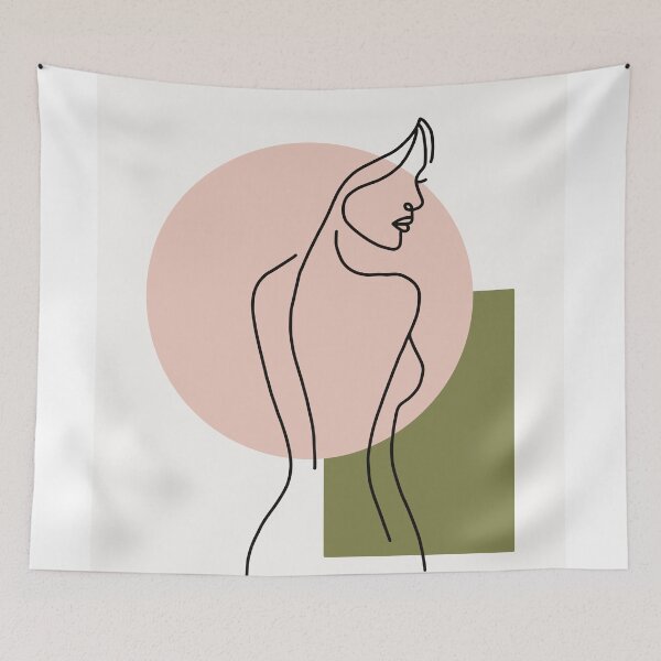 Item preview, Minimalist Feminine Line Art Woman Silhouette designed and sold by AliAltinelArt.
