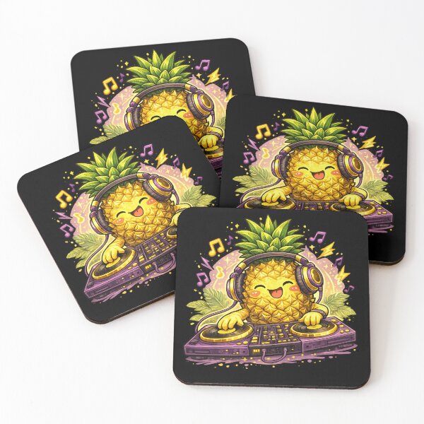 Item preview, DJ Pineapple Funny Music Party Tropical Fruit DJ Design designed and sold by irfanshikh.