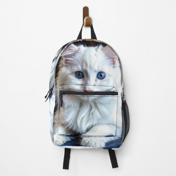 Item preview, Animals - White Cat with Blue Eyes, Elegant Feline Portrait designed and sold by DoodyPets.