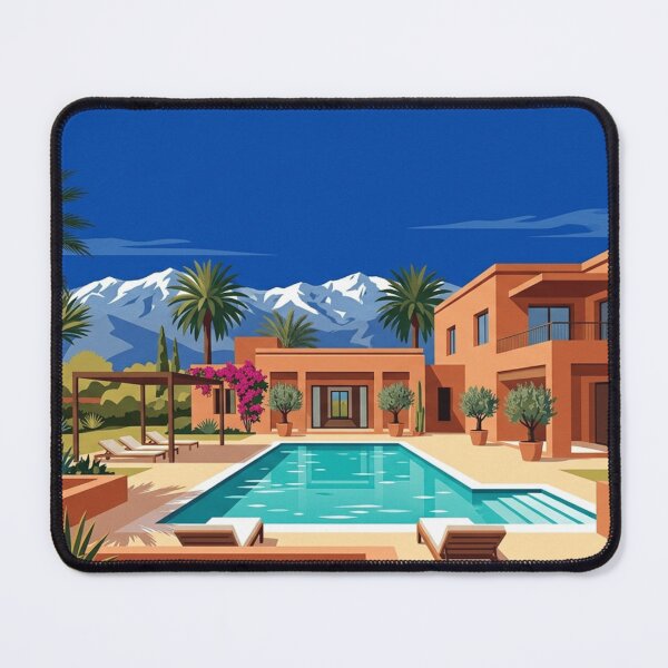 Item preview, Marrakech Villa & Atlas Mountains – Mid-Century Minimalist Travel Poster designed and sold by Watchyyy.