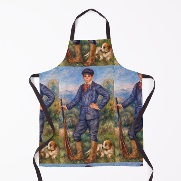 Item preview, Young Hunter Boy With Dog and Rifle designed and sold by artofuniverse.