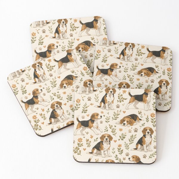 Item preview, Beagle Garden Friends Seamless Pattern designed and sold by blankTeeShirt.