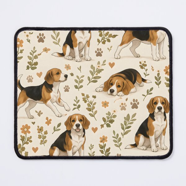 Item preview, Beagle Garden Friends Seamless Pattern designed and sold by blankTeeShirt.